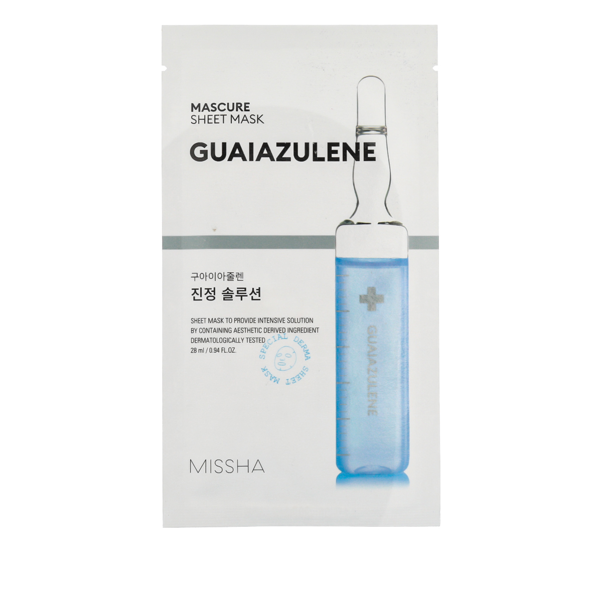Missha Mascure Sheet Mask Guaiazulene Veido kaukė Unisex
