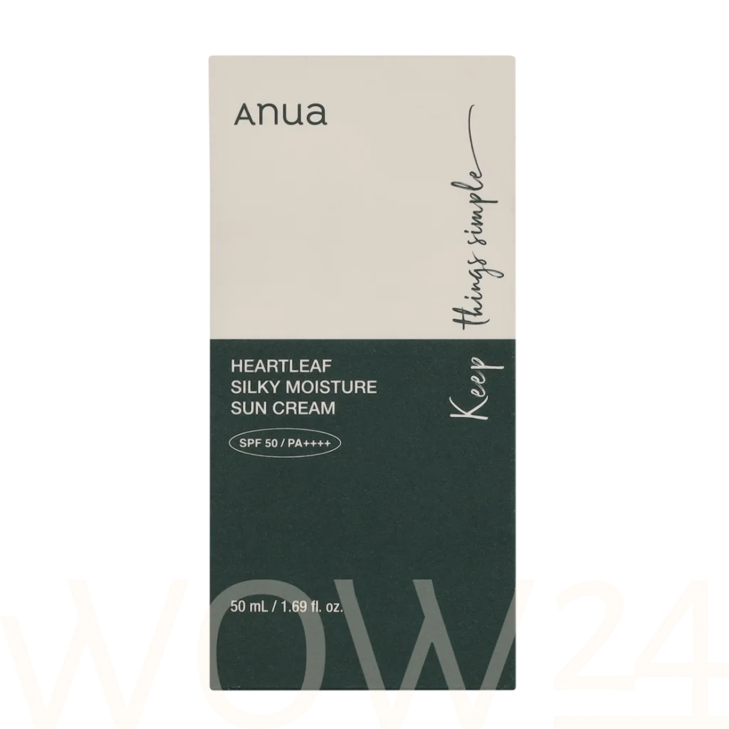 Anua Heartleaf Silky Moisture Sun Cream 50ml veido apsauga