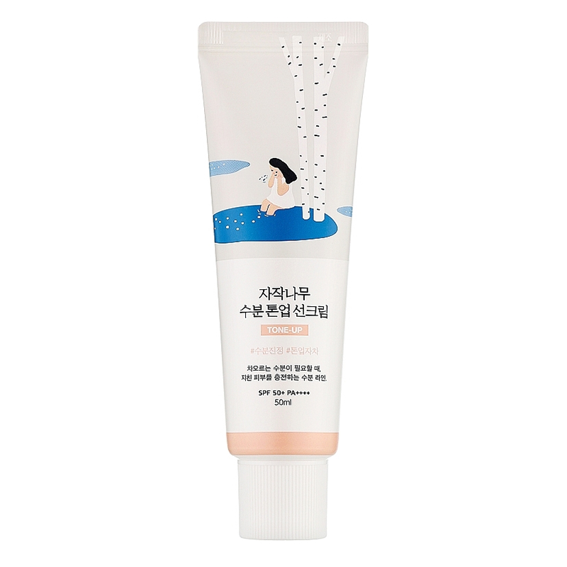 Round lab Tinted protective cream SPF 50+ PA++++ (Birch Moisture Tone-Up Sunscreen) Apsauginė priemonė nuo saulės Moterims