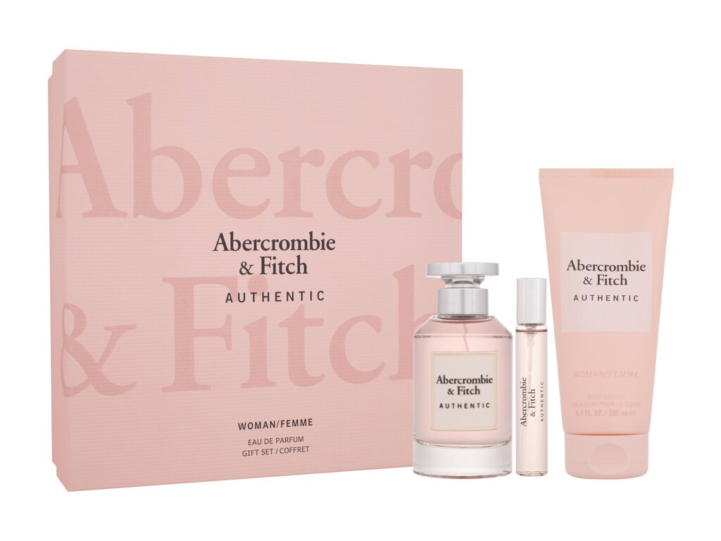 Abercrombie & Fitch Authentic Eau De Parfum 100 ml Edp 100 ml + Edp 15 ml + Body Lotion 200 ml Damaged box Set
