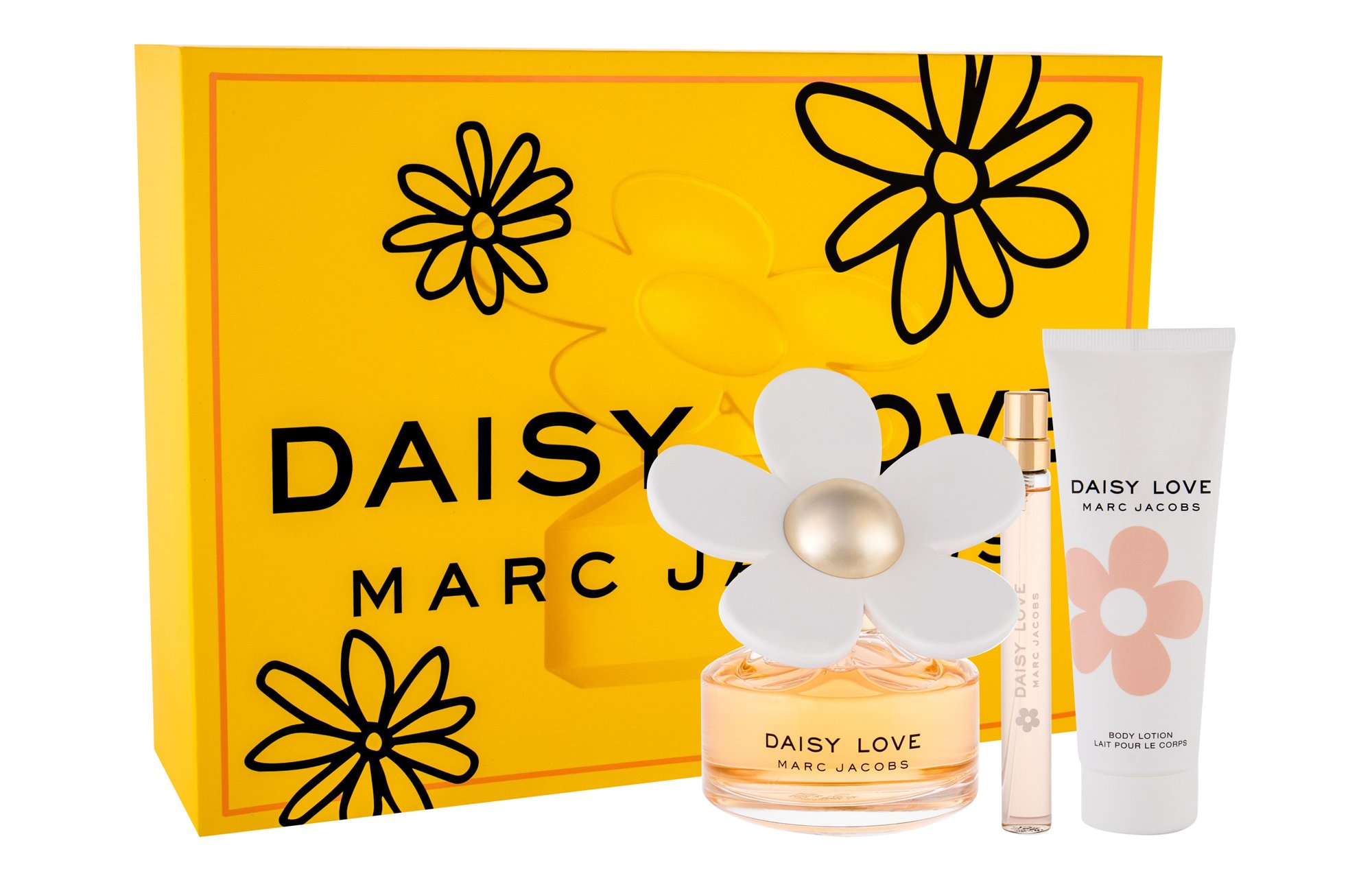 Marc Jacobs Daisy Love 100ml Edt 100 ml + Body Lotion 75 ml + Edt 10 ml kvepalai Moterims EDT Rinkinys (Pažeista pakuotė)