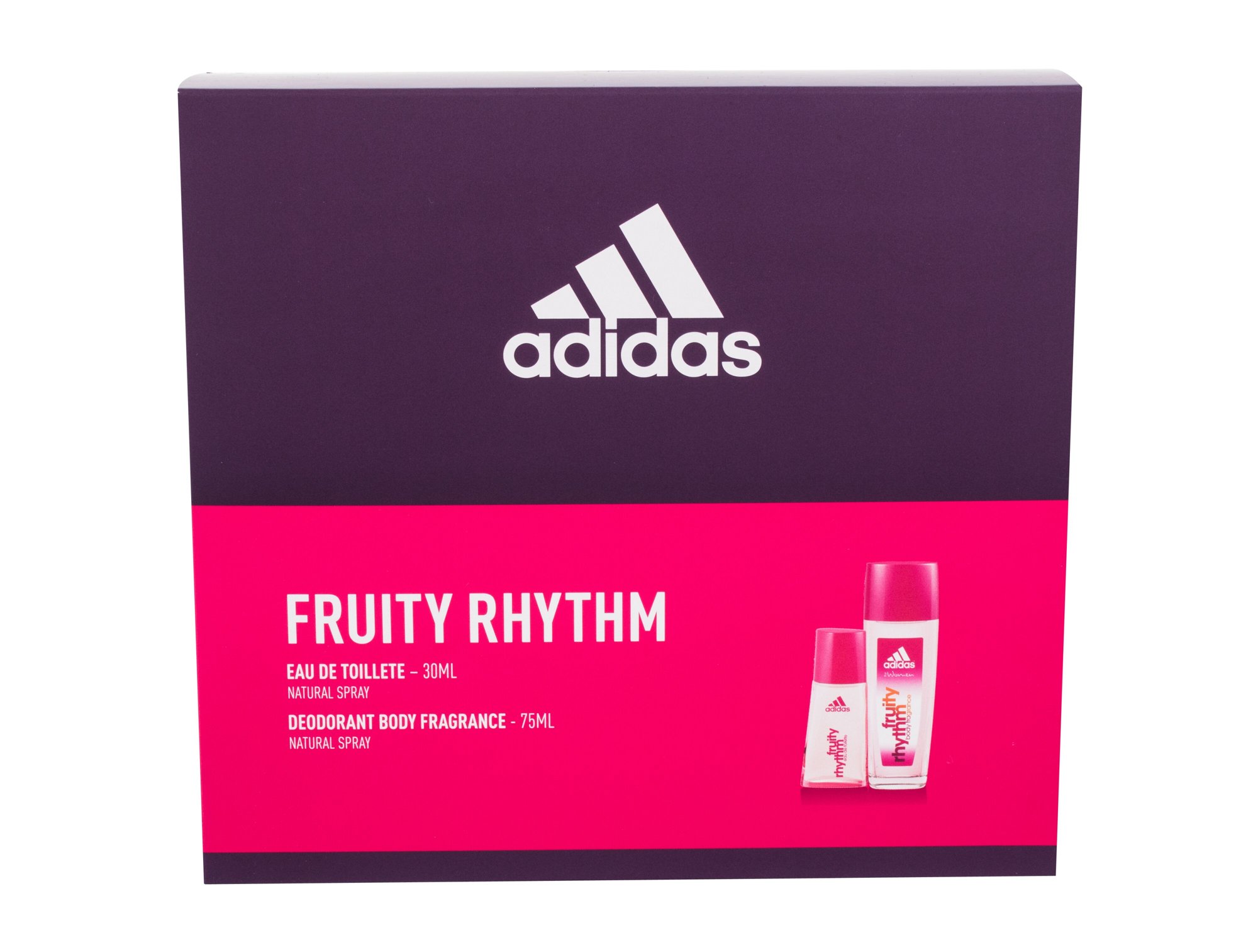 Adidas Fruity Rhythm For Women 30ml Edt ml + Deodorant 75 ml Kvepalai Moterims EDT Rinkinys (Pažeista pakuotė)