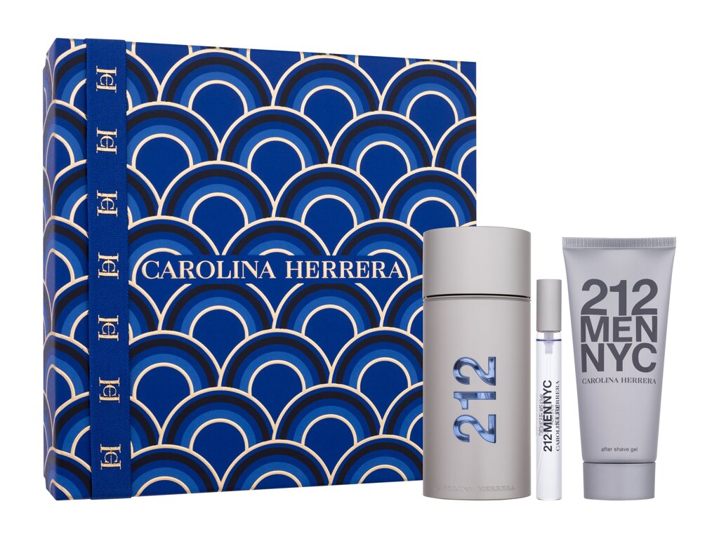 Carolina Herrera 212 NYC Men Eau De Toilette 100 ml Edt 100 ml + Edt 10 ml + Aftershave Gel 100 ml Set