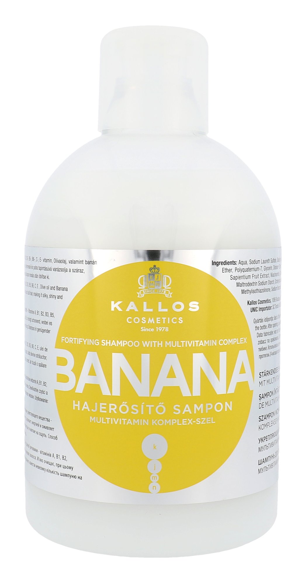 Kallos Cosmetics Banana 1000ml šampūnas (Pažeista pakuotė)
