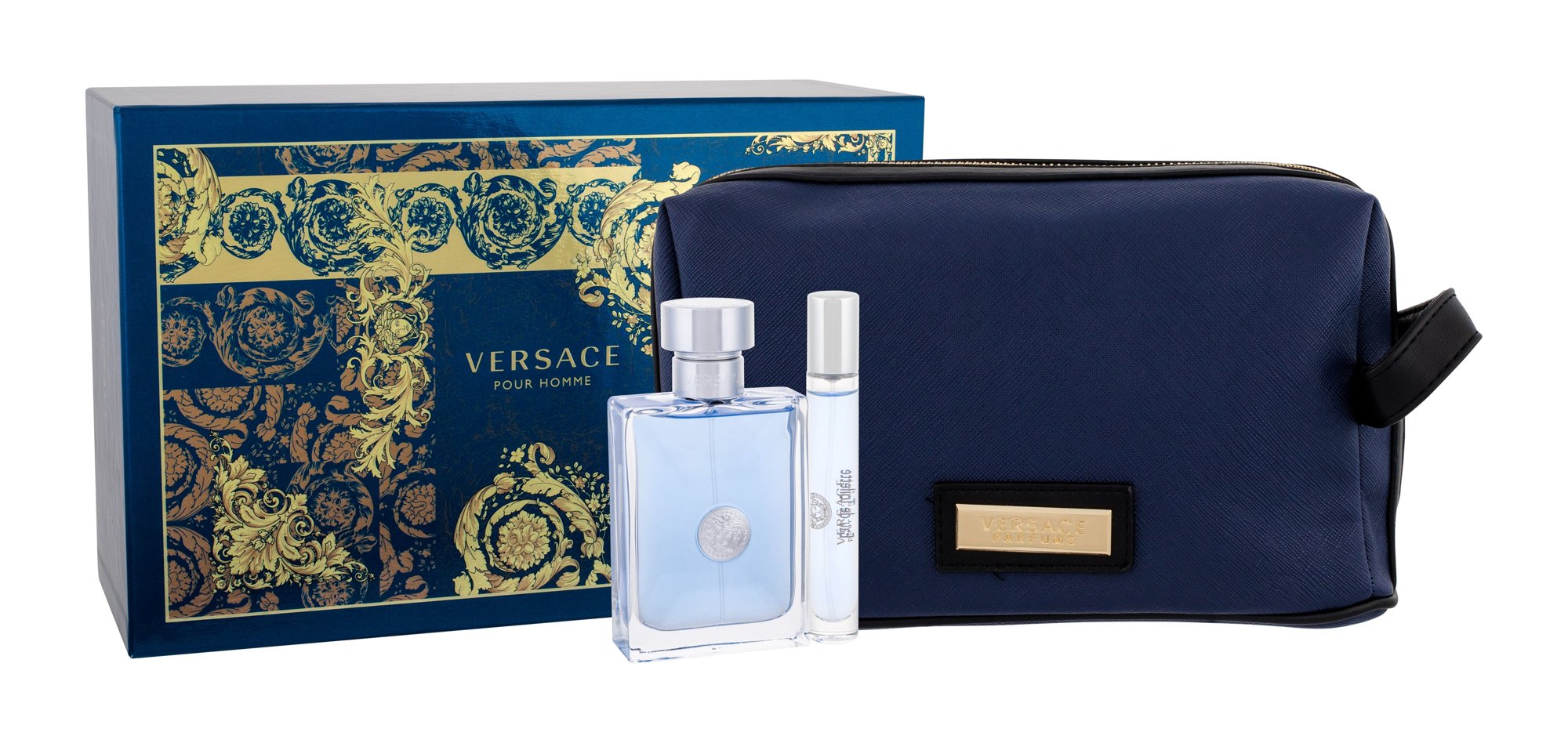 Versace Pour Homme 100ml Edt 100 ml + Edt 10 ml + Cosmetic Bag Kvepalai Vyrams EDT Rinkinys