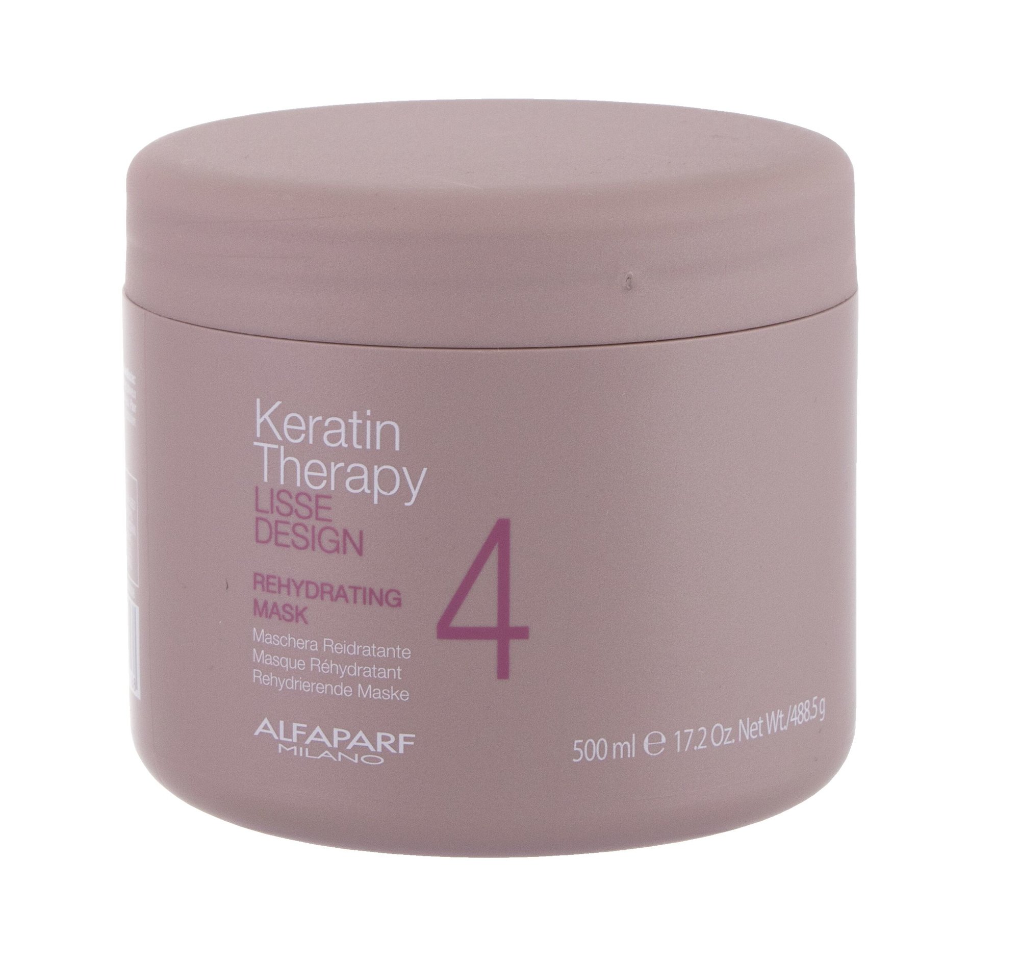 AlfaParf Milano Keratin Therapy Lisse Design Rehydrating 500ml plaukų kaukė (Pažeista pakuotė)