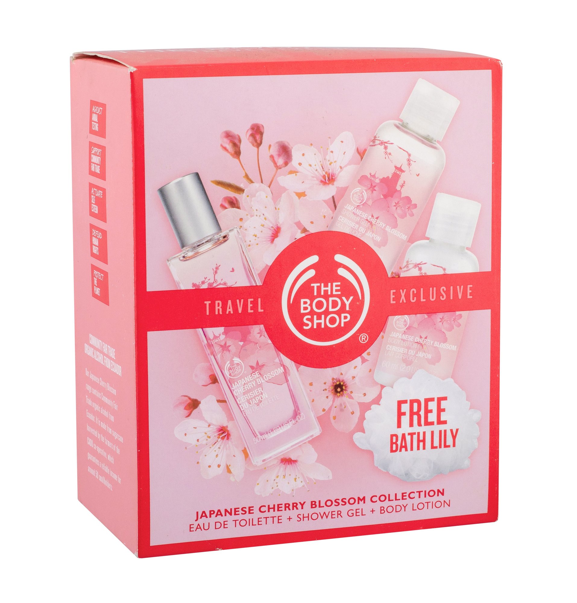 The Body Shop  Japanese Cherry Blossom 50ml Edt 50 ml + Shower Gel 60 ml + Body Lotion 60 ml + Sponge Kvepalai Moterims EDT Rinkinys