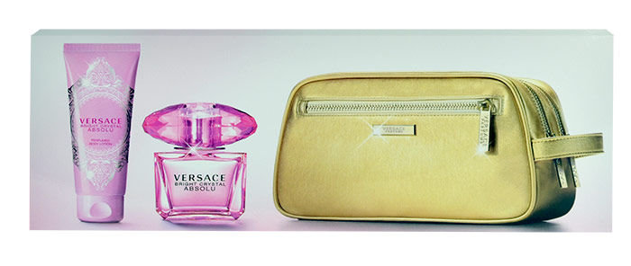 Versace Bright Crystal Absolu 90ml Edp 90ml + 100ml body milk + cosmetic bag Kvepalai Moterims EDP Rinkinys