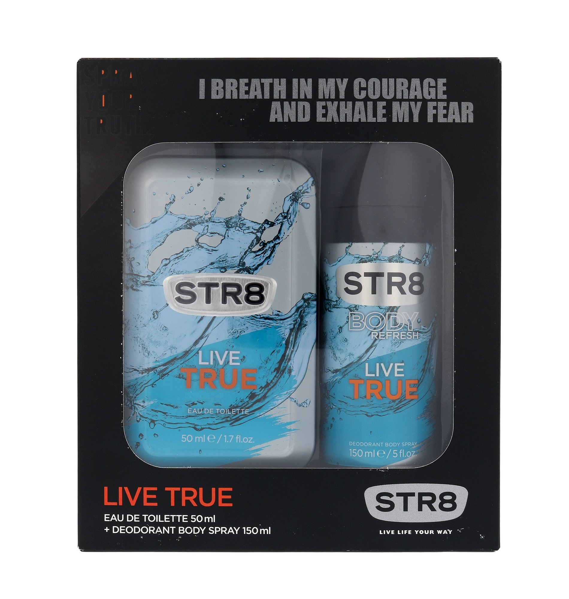 STR8 Live True 50ml EDT 50 ml + deodorant 150 ml Kvepalai Vyrams EDT Rinkinys (Pažeista pakuotė)