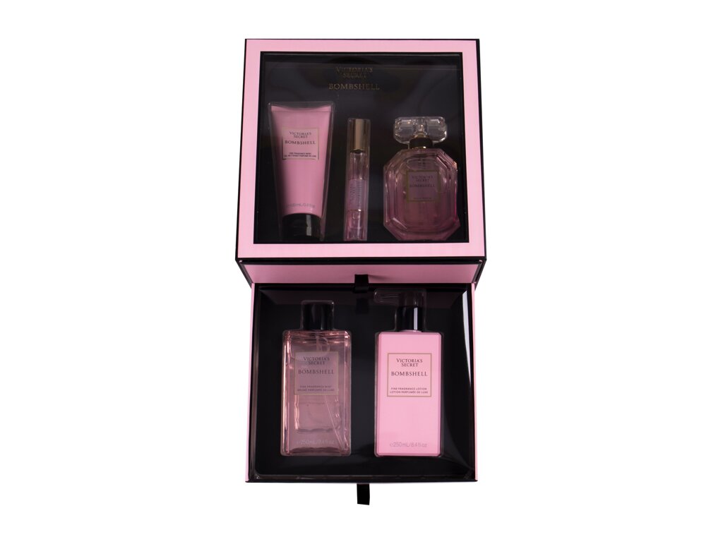 Victoria secret Bombshell Eau De Parfum 100 ml Edp 100 ml + Edp Rollerball 7 ml + Shower Gel 100 ml + Nourishing Body Spray 250 ml + Body Lotion 250 ml Damaged box Set