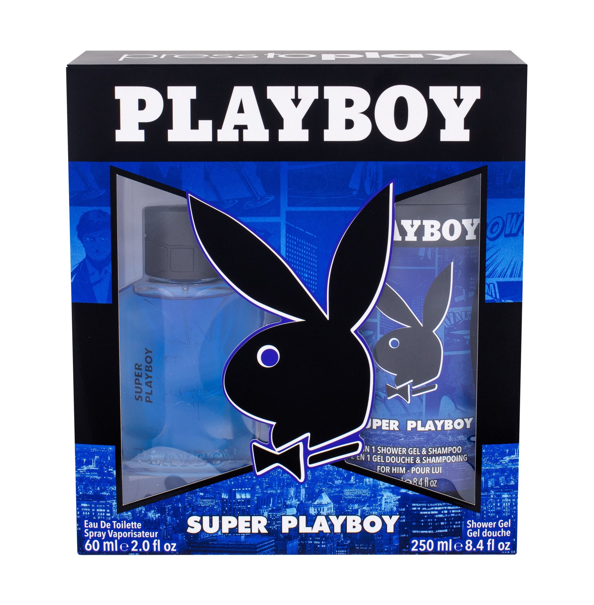 Playboy Super Playboy 60ml Edt 60 ml + Shower Gel 250 ml Kvepalai Vyrams EDT Rinkinys
