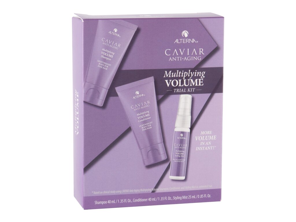 Alterna Caviar Anti-Aging Multiplying Volume 40ml Shampoo 40 ml + Conditioner 40 ml + Hair Spray 25 ml šampūnas Rinkinys (Pažeista pakuotė)