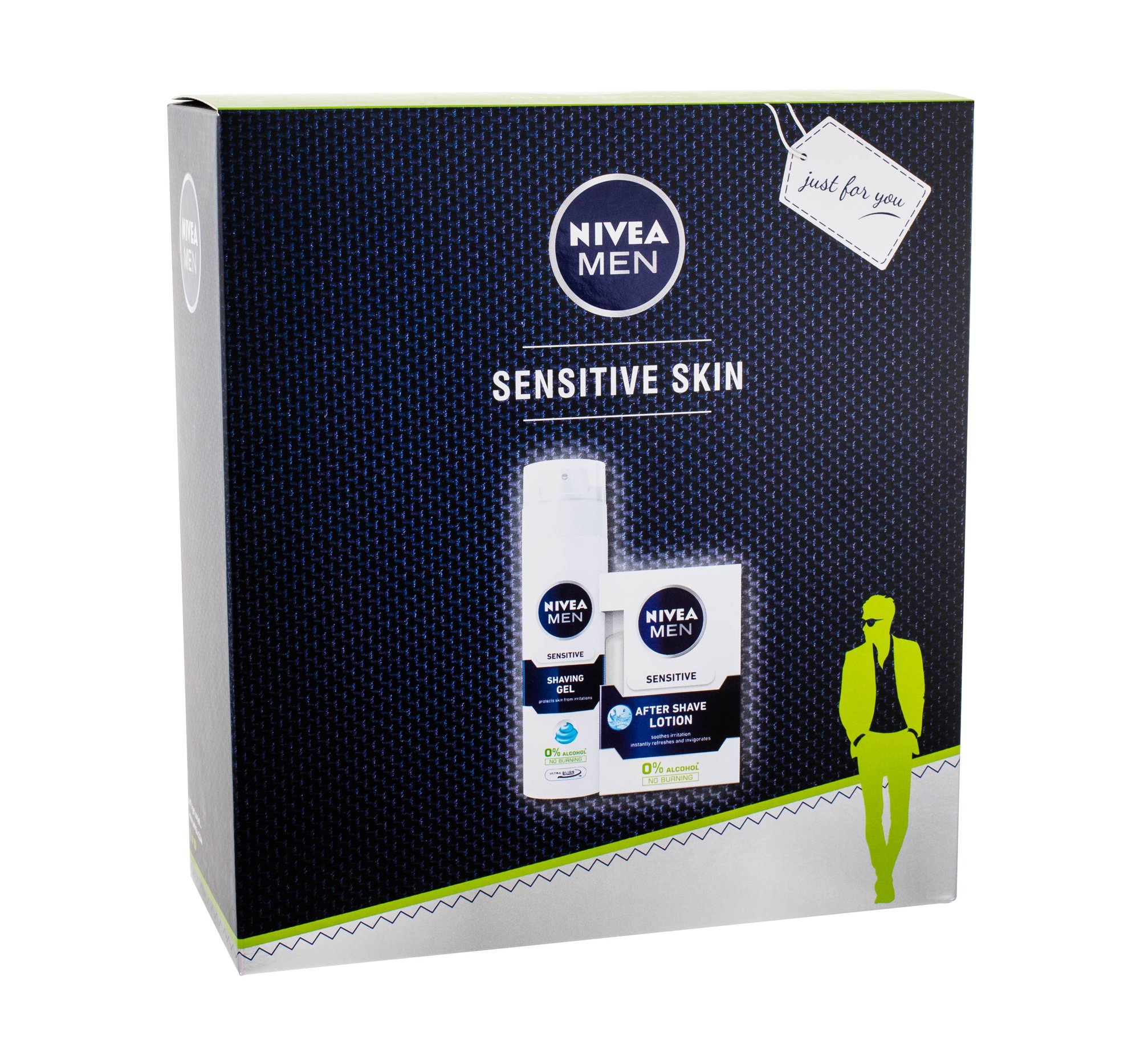 Nivea Men Sensitive 100ml Aftershave Lotion 100 ml + Shaving Gel 200 ml vanduo po skutimosi Rinkinys (Pažeista pakuotė)