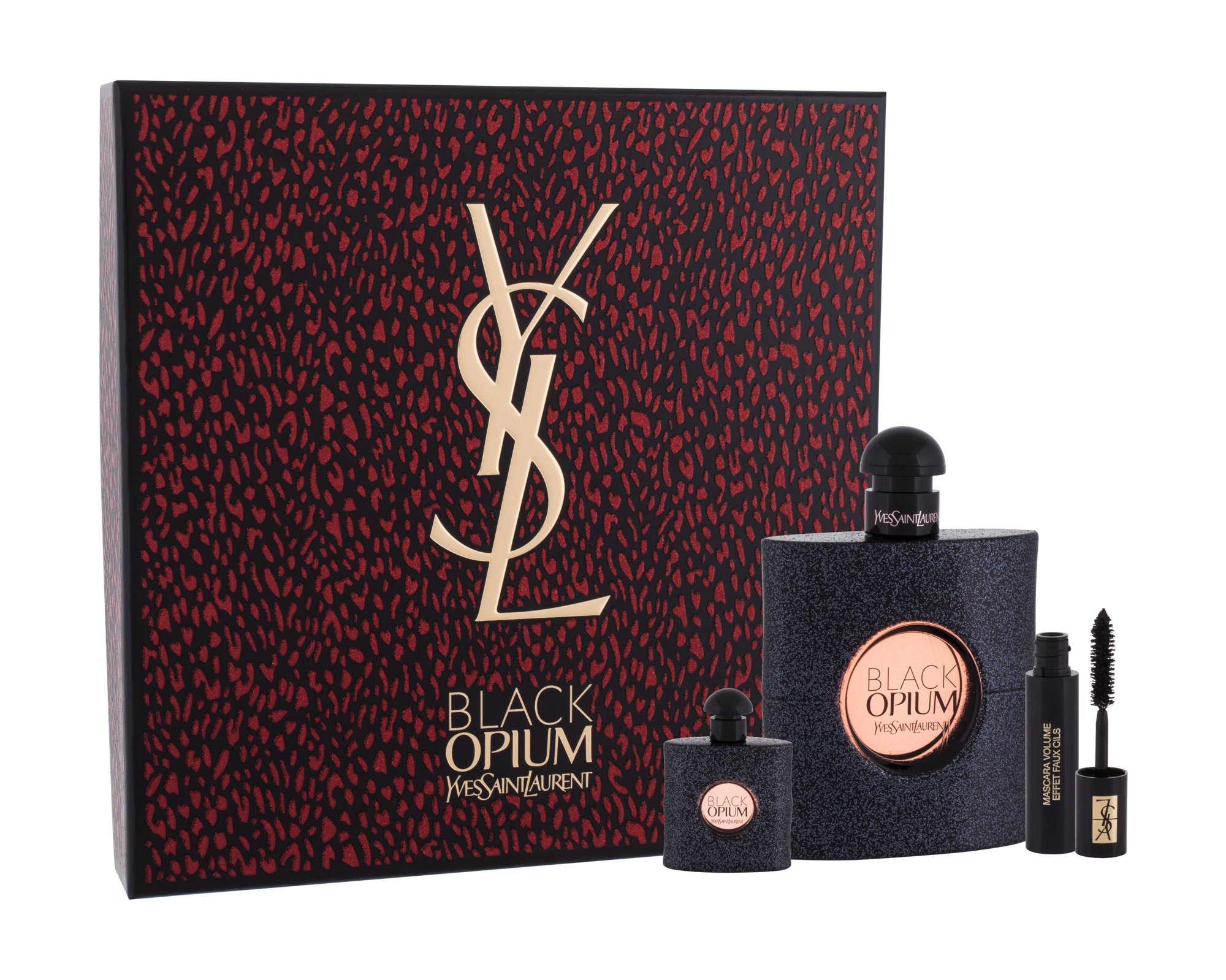 Yves Saint Laurent Black Opium 90ml Edp 90 ml + Edp 7,5 ml + Mascara Volume Effet Faux Cils 2 ml No.1 Kvepalai Moterims EDP Rinkinys (Pažeista pakuotė)