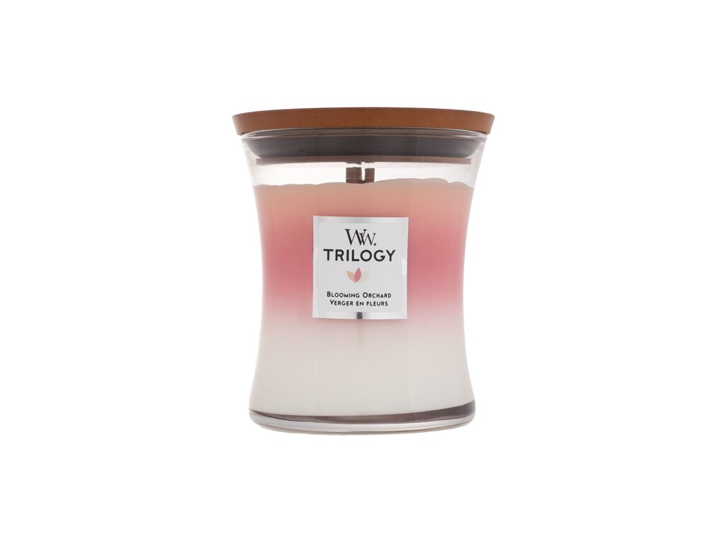 WoodWick Trilogy Blooming Orchard kvepianti žvakė