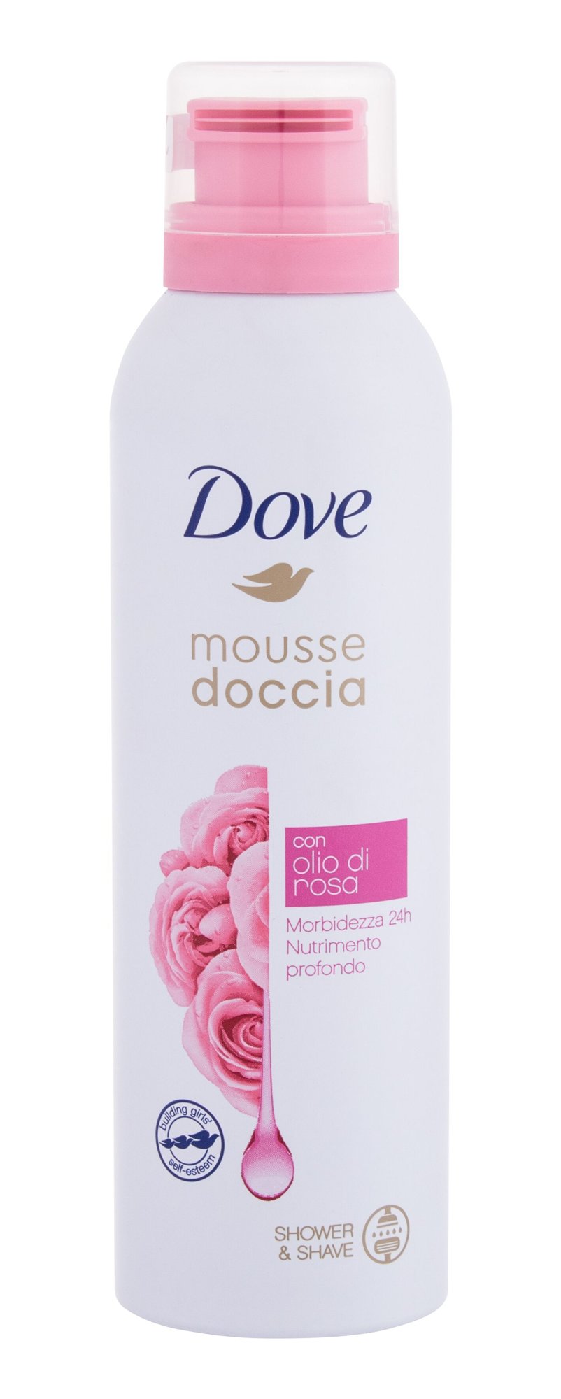 Dove Shower Mousse Rose Oil dušo putos