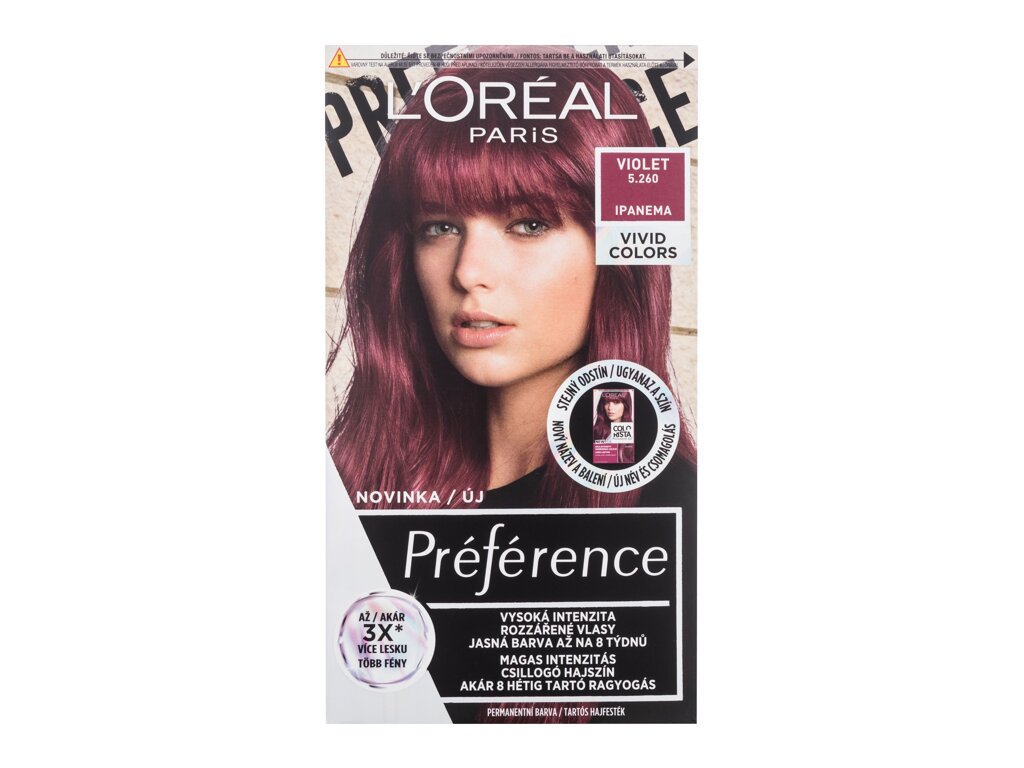 L'Oréal Paris Préférence Vivid Colors 60ml moteriška plaukų priemonė (Pažeista pakuotė)