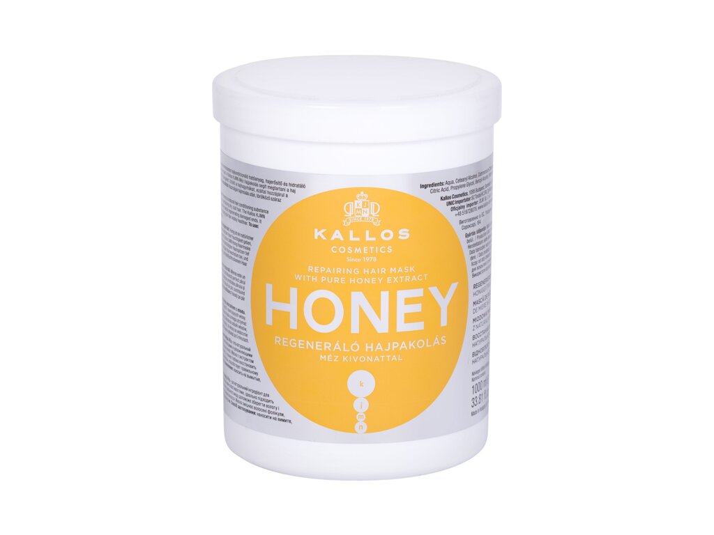 Kallos Cosmetics Honey 1000ml plaukų kaukė (Pažeista pakuotė)