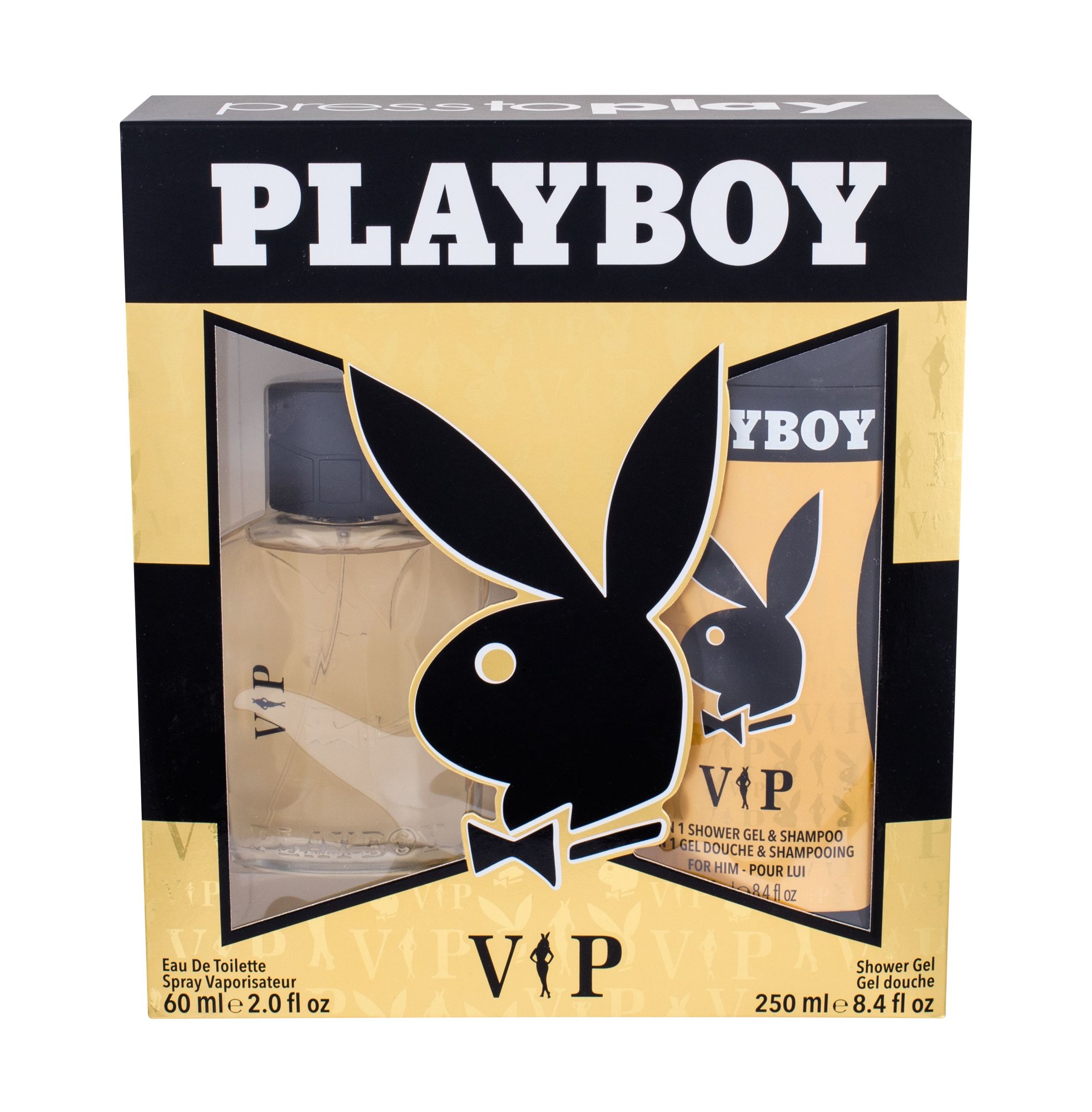 Playboy VIP 60ml Edt 60 ml + Shower Gel 250 ml Kvepalai Vyrams EDT Rinkinys