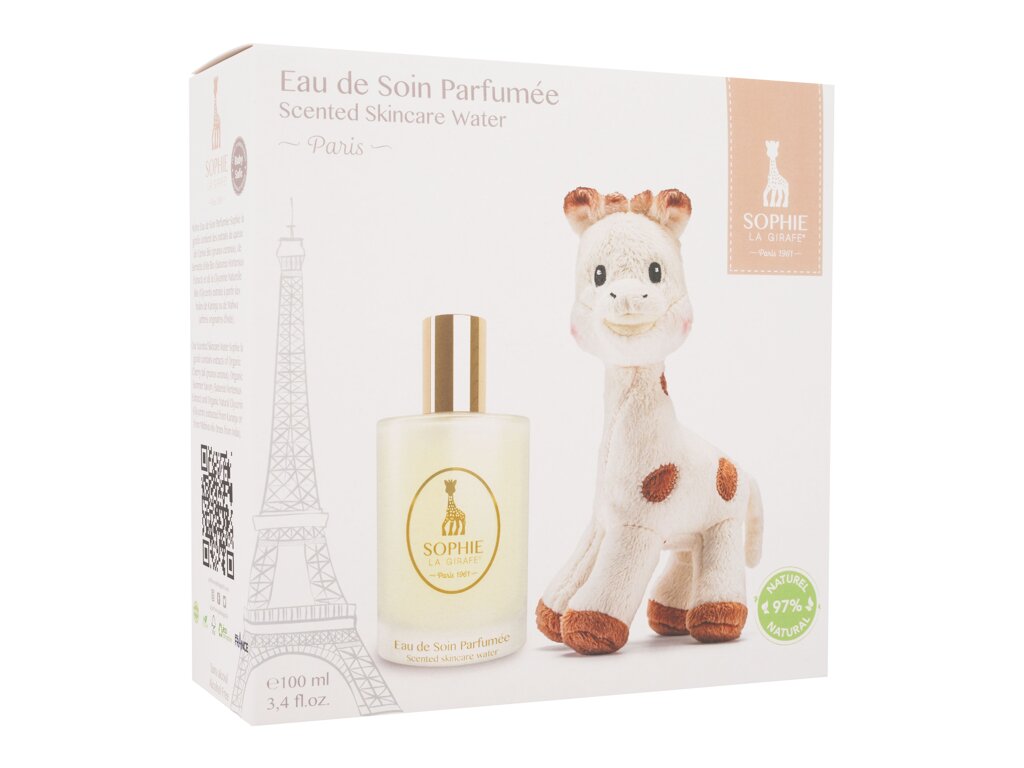 Sophie La Girafe Sophie La Girafe 100ml Scented Baby Body Mist 100 ml + Plush Toy Kvepalai Vaikams Eau de Soin Rinkinys (Pažeista pakuotė)