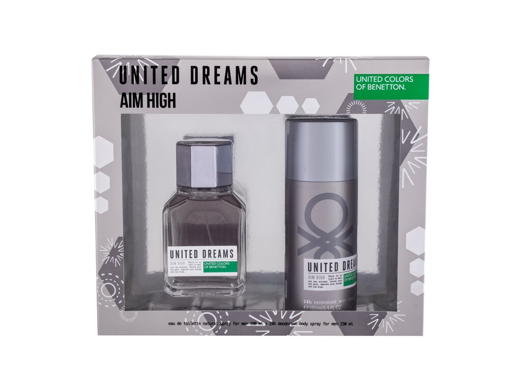 Benetton United Dreams Aim High 100ml Edt 100 ml + Deodorant 150 ml Kvepalai Vyrams EDT Rinkinys (Pažeista pakuotė)