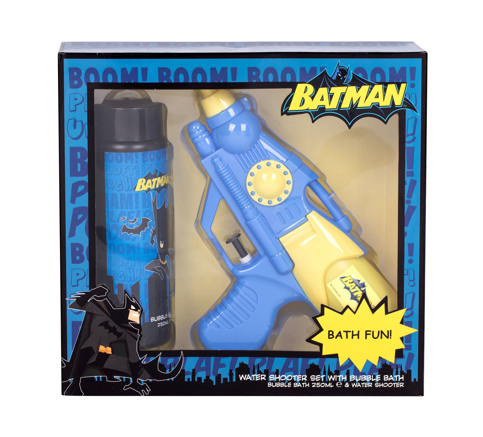DC Comics Batman 250ml Bubble Bath 250 ml + Water Gunl 1 pc vonios putos Rinkinys (Pažeista pakuotė)