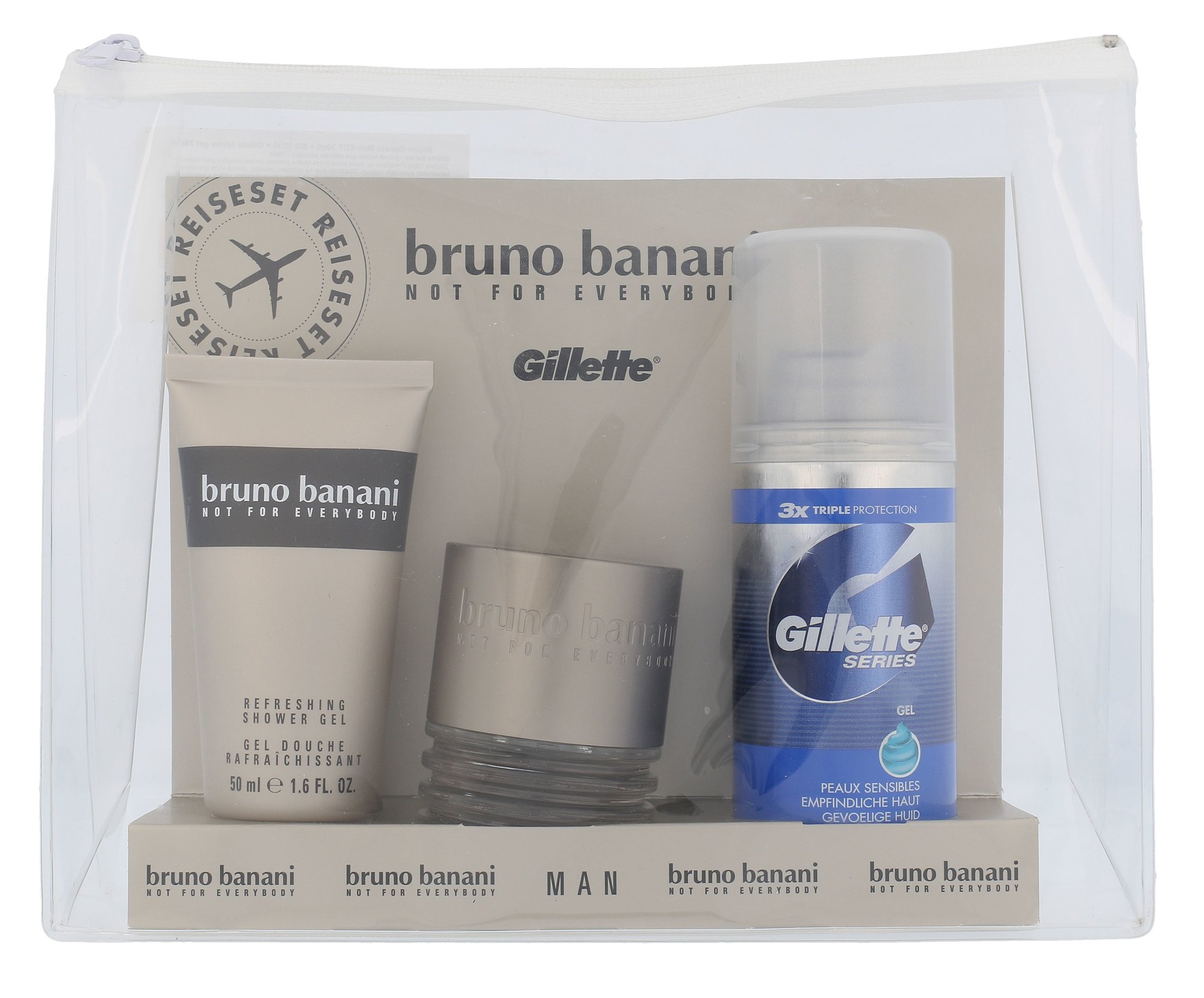 Bruno Banani Man 30ml Edt 30ml + 50ml Shower Gel + 75ml Shaving Gel Gillette Series Kvepalai Vyrams EDT Rinkinys