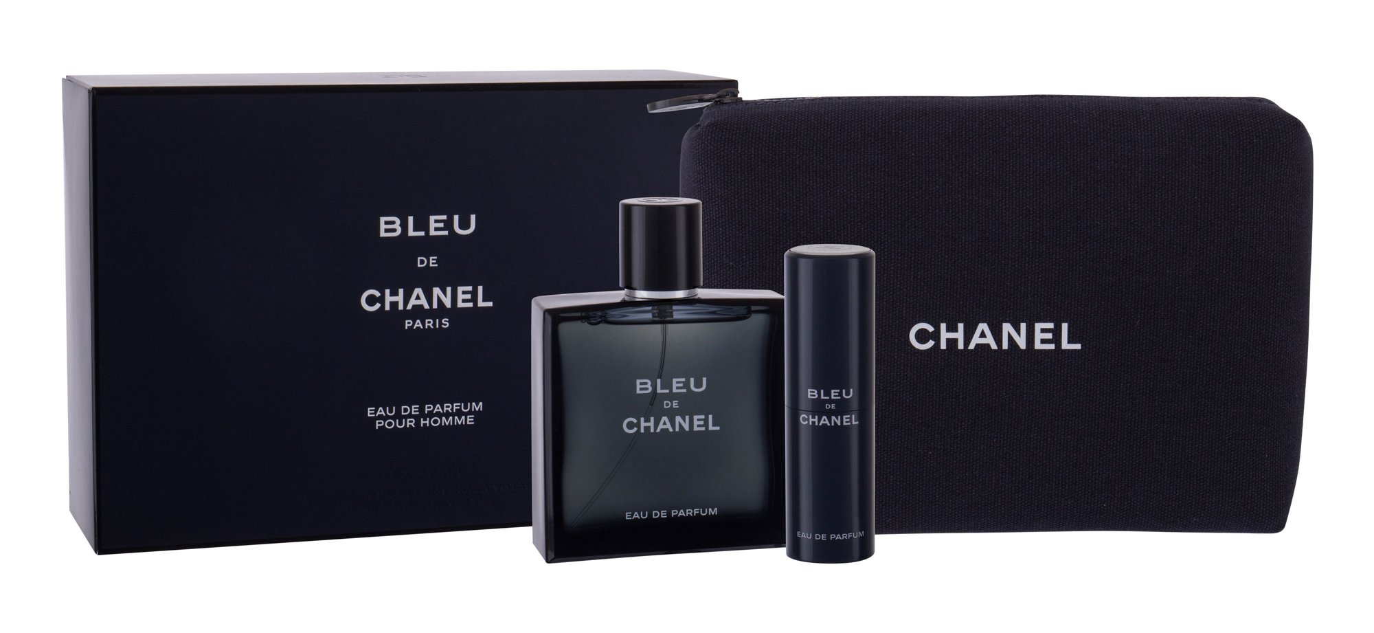 Chanel Bleu de Chanel 100ml Edp 100 ml + Edp 20 ml + Cosmetic Bag Kvepalai Vyrams EDP Rinkinys (Pažeista pakuotė)