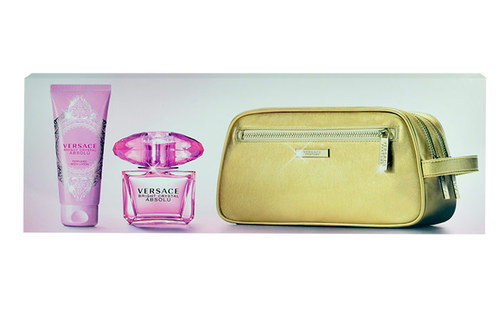 Versace Bright Crystal Absolu Eau De Parfum 90 ml Edp 90ml + 100ml body milk + cosmetic bag Damaged box Set