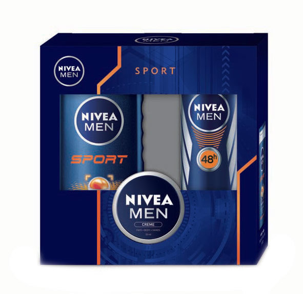 Nivea Men Sport 250ml 250ml Men Sport Shower Gel + 150ml Men Sport Anti-Perspirant Deodorant + 30ml Men Creme dušo želė Rinkinys