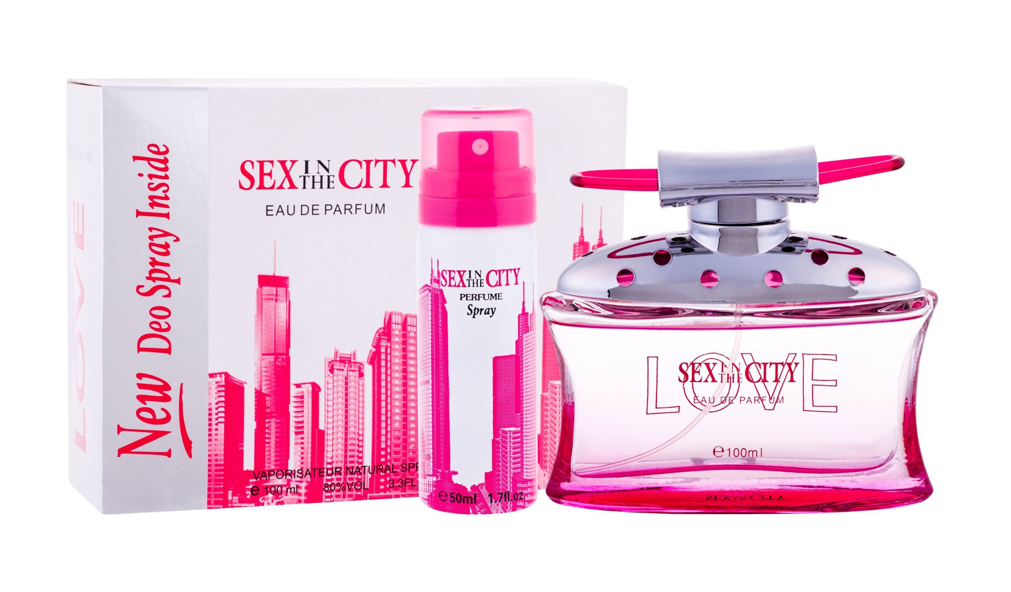Sex In The City Love 100ml Edp 100 ml + Deodorant 50 ml Kvepalai Moterims EDP Rinkinys (Pažeista pakuotė)