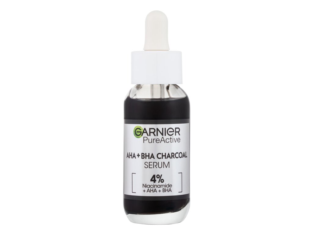 Garnier Pure Active AHA + BHA Charcoal Serum Odos serumas 30 ml Damaged box