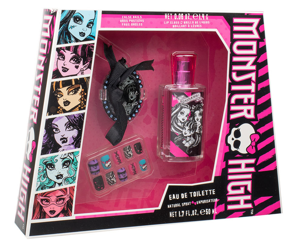 Monster High Monster High 50ml EDT 50 ml + lip gloss 1,4 g + plactic nails Kvepalai Vaikams EDT Rinkinys (Pažeista pakuotė)
