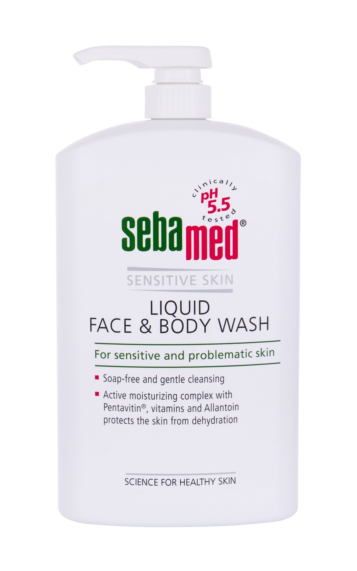 SebaMed Sensitive Skin Face & Body Wash 1000ml skystas muilas (Pažeista pakuotė)