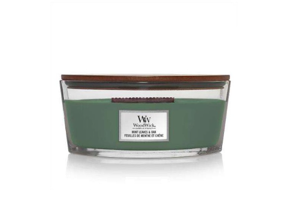 WoodWick Mint Leaves & Oak 453,6g Kvepalai Unisex Scented Candle