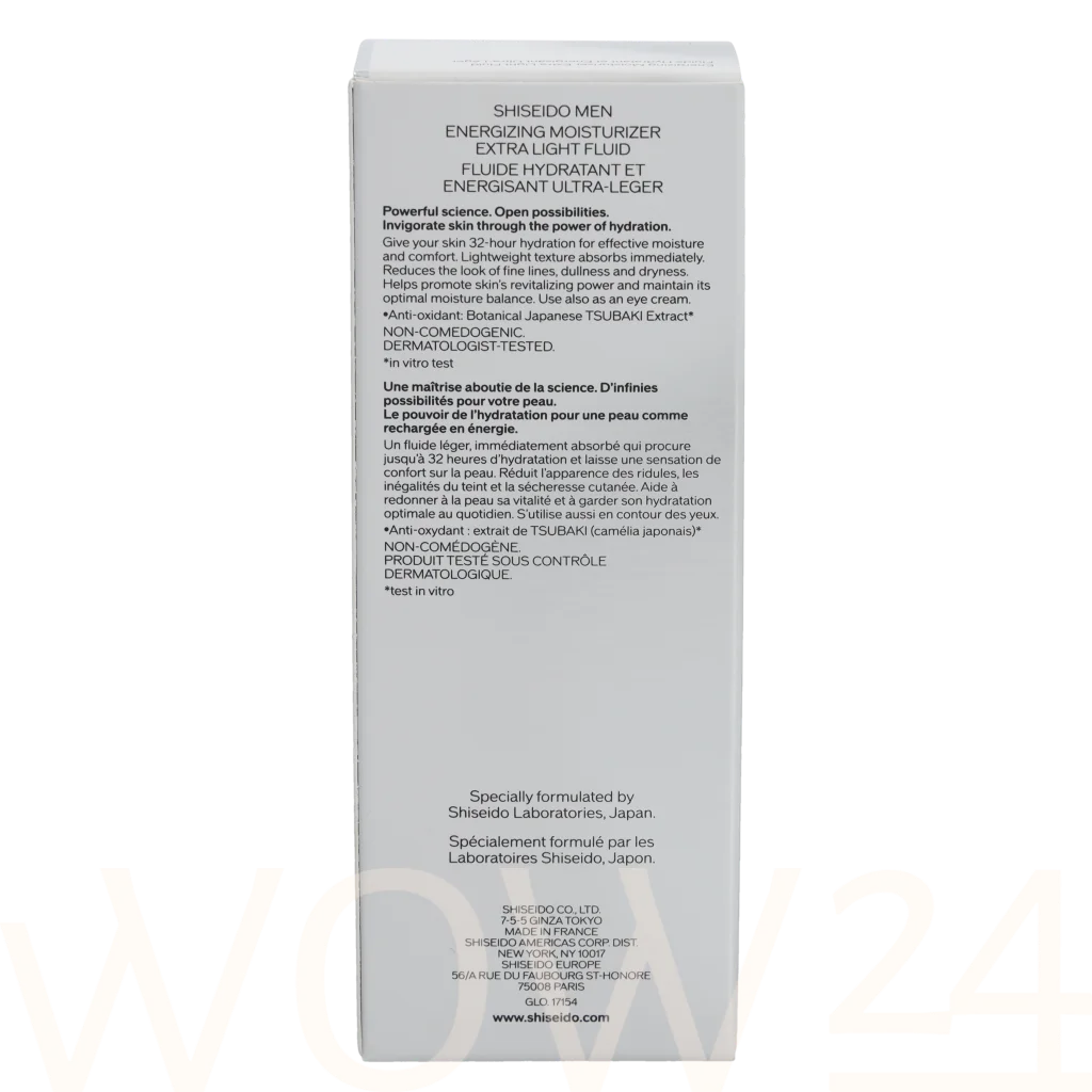 Shiseido Shiseido Men Energizing Moisturizer Extra Light Fluid 100 ml natūrali veido odos priežiūros priemonė