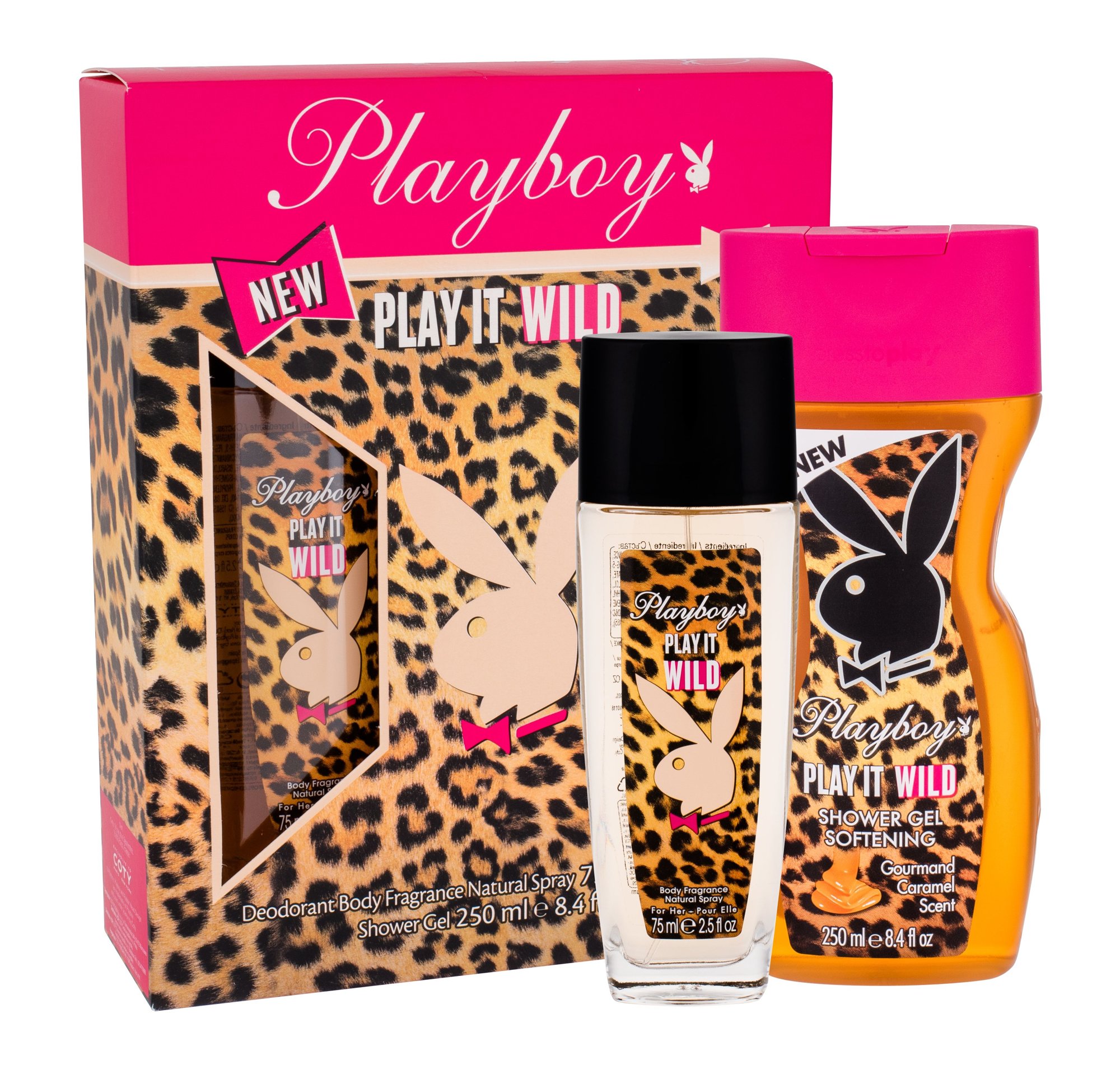 Playboy Play It Wild For Her 75ml Deodorant 75ml + 250ml Shower Gel dezodorantas Rinkinys