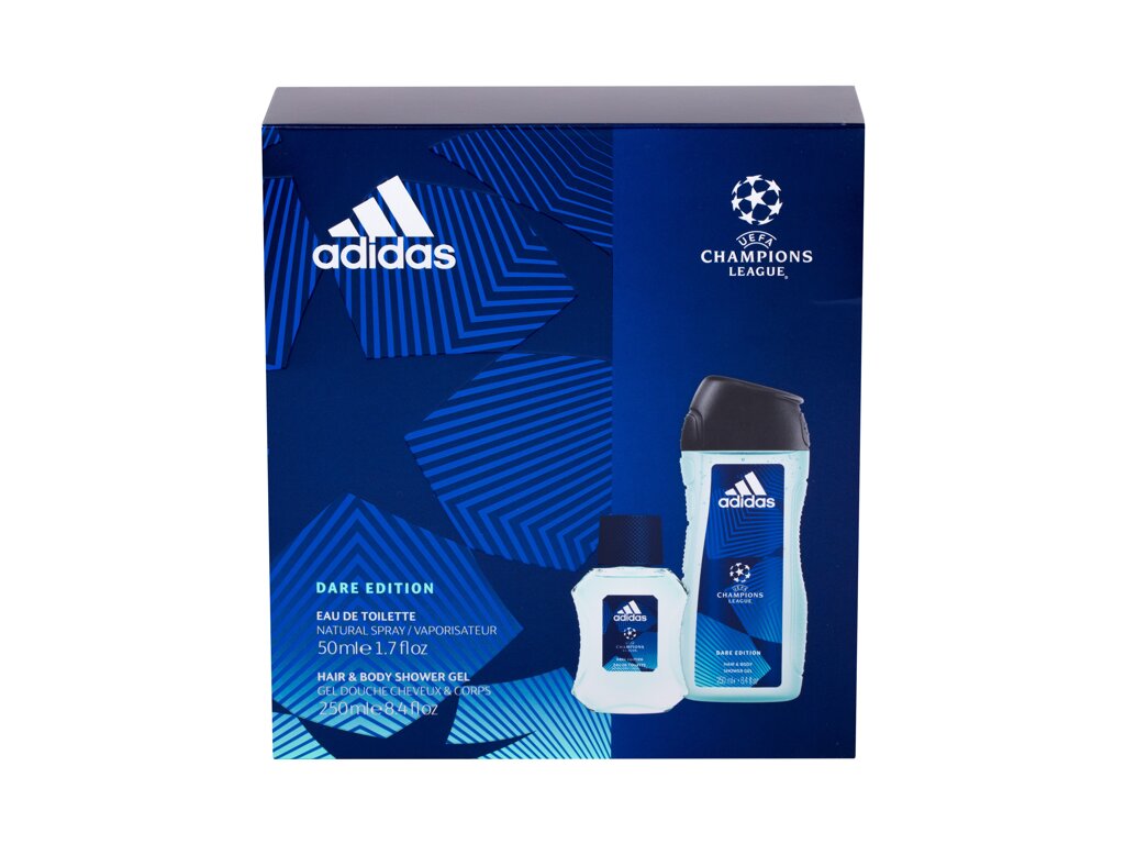 Adidas UEFA Champions League Dare Edition 50ml Edt 50 ml + Shower Gel 250 m Kvepalai Vyrams EDT Rinkinys (Pažeista pakuotė)