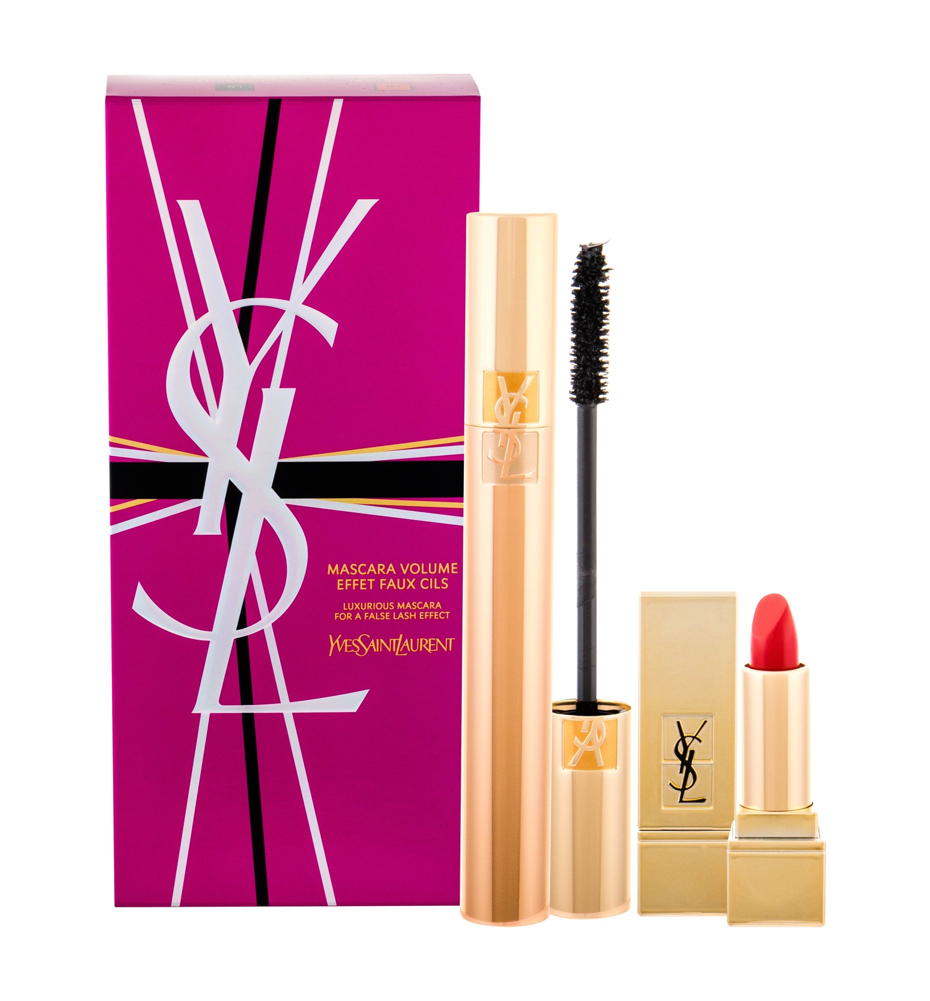 Yves Saint Laurent Volume Effet Faux Cils 7,5ml Mascara 7,5 ml + Lipstick Rouge Pur Couture 1,3 ml Le Rouge blakstienų tušas Rinkinys