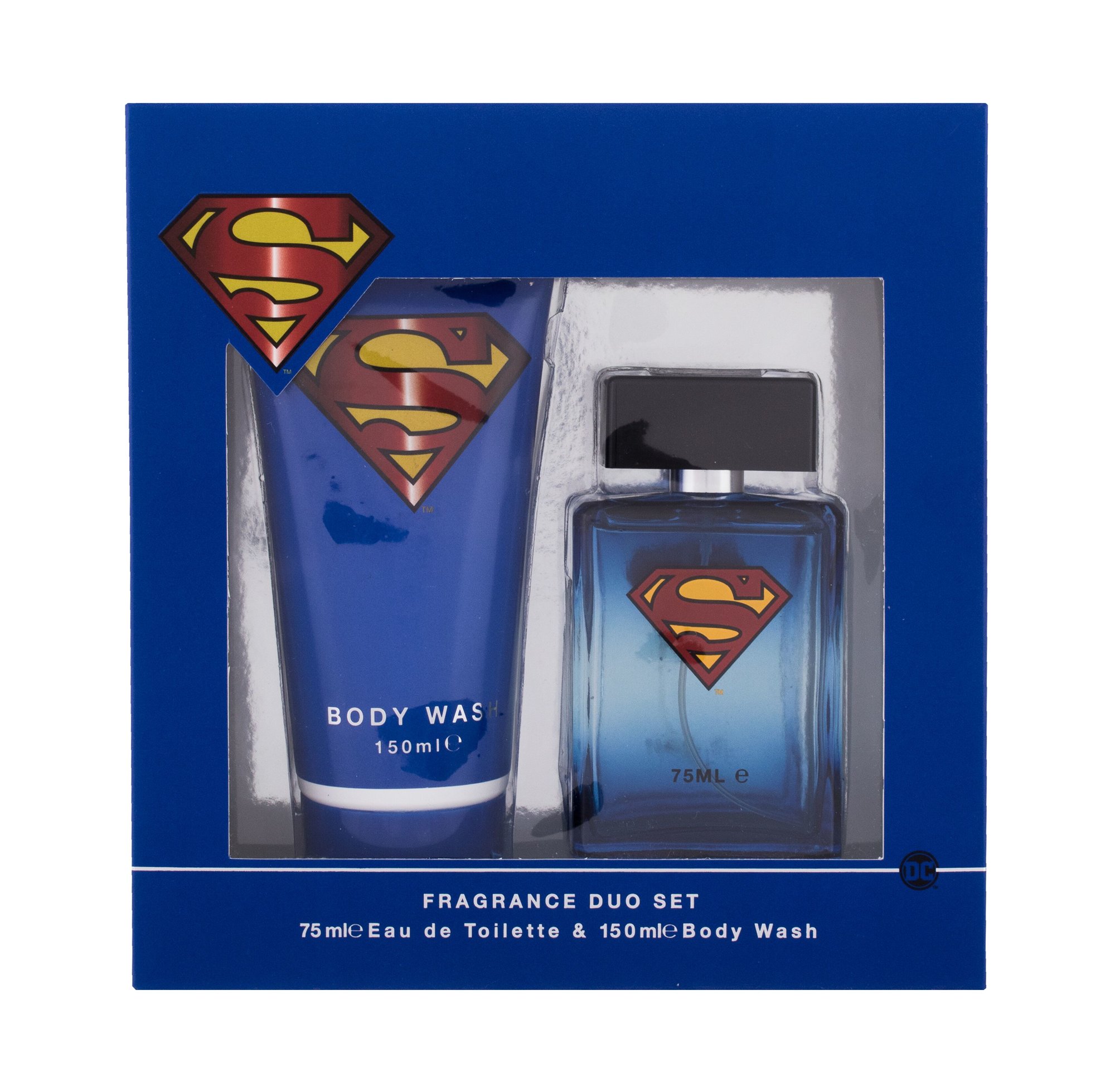 DC Comics Superman 75ml Edt 75 ml + Shower Gel 150 ml Kvepalai Vaikams EDT Rinkinys (Pažeista pakuotė)