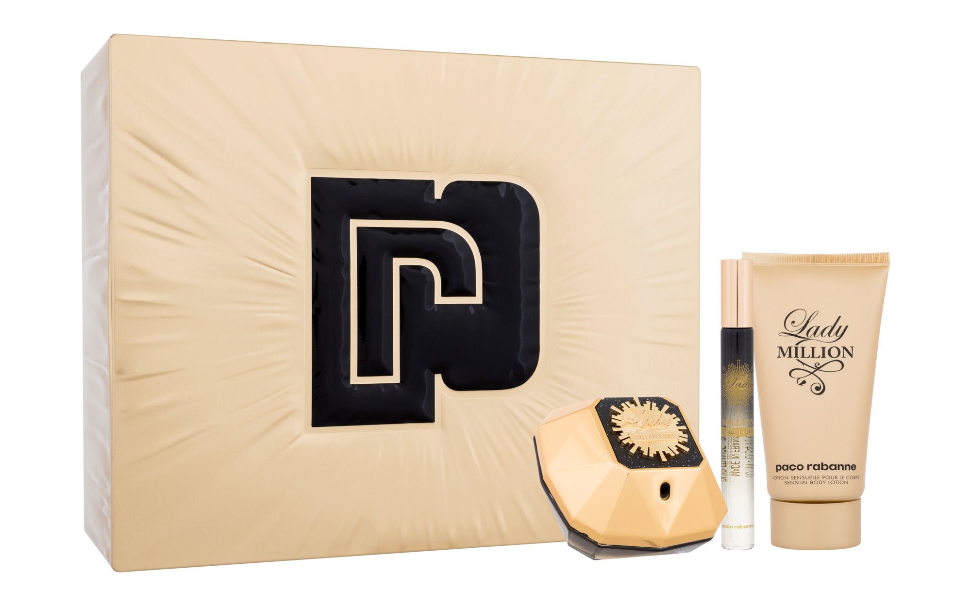 Rabanne Lady Million Fabulous Eau De Parfum 50 ml Edp 50 ml + Body Lotion 75 ml + Edp 10 ml Set