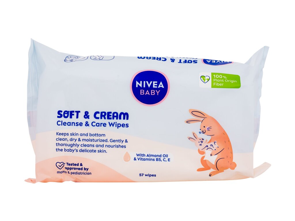 Nivea Baby Soft & Cream Cleanse & Care Wipes drėgnos servetėlės