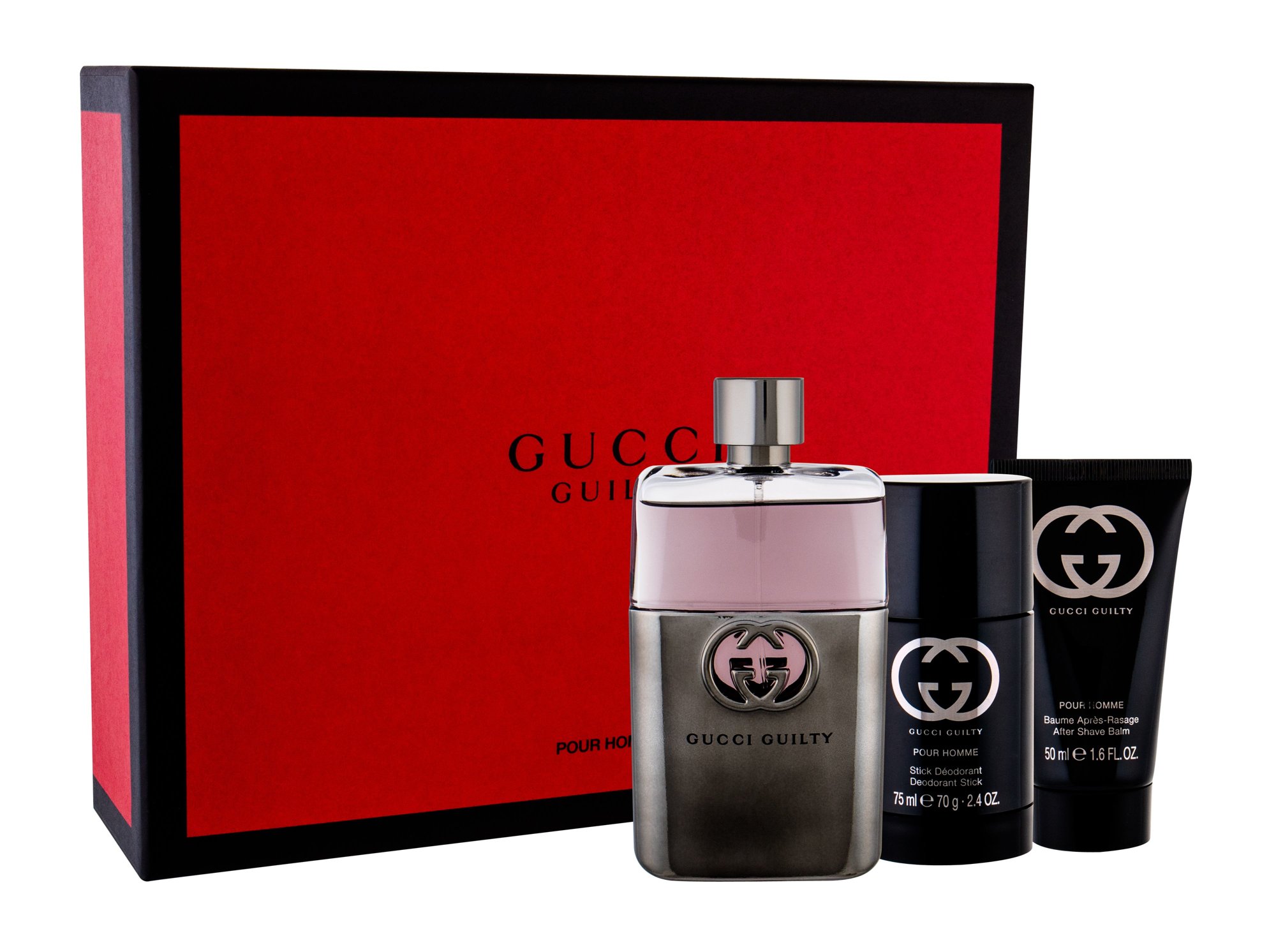Gucci Guilty Pour Homme 90ml Edt 90 ml + Deostick 75 ml + Aftershave Balm 50 ml Kvepalai Vyrams EDT Rinkinys