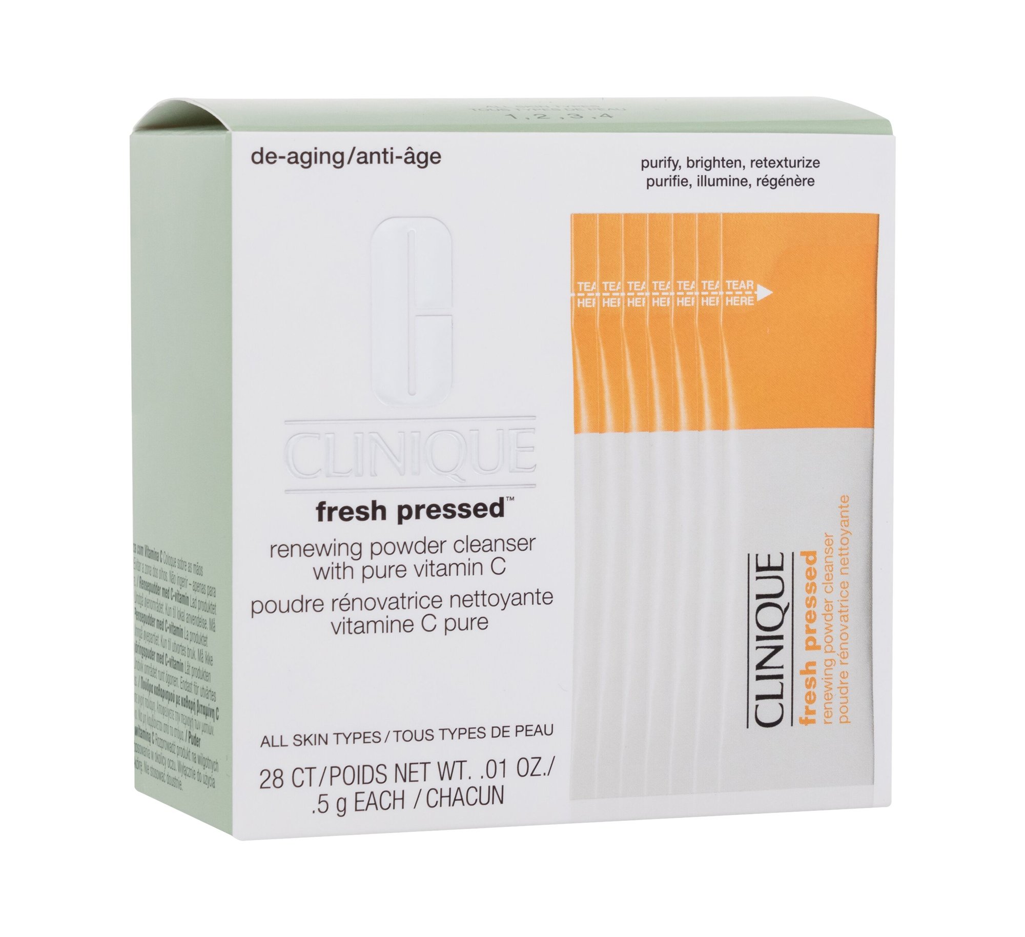 Clinique Fresh Pressed Renewing Powder Cleanser 28x5gg veido putos (Pažeista pakuotė)
