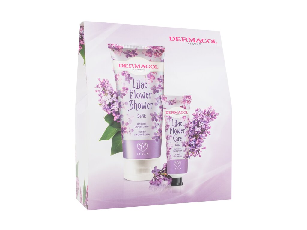Dermacol Lilac Flower Shower 200ml Lilac Flower Shower Gel 200 ml + Lilac Flower Hand Care 30 ml dušo kremas Rinkinys (Pažeista pakuotė)