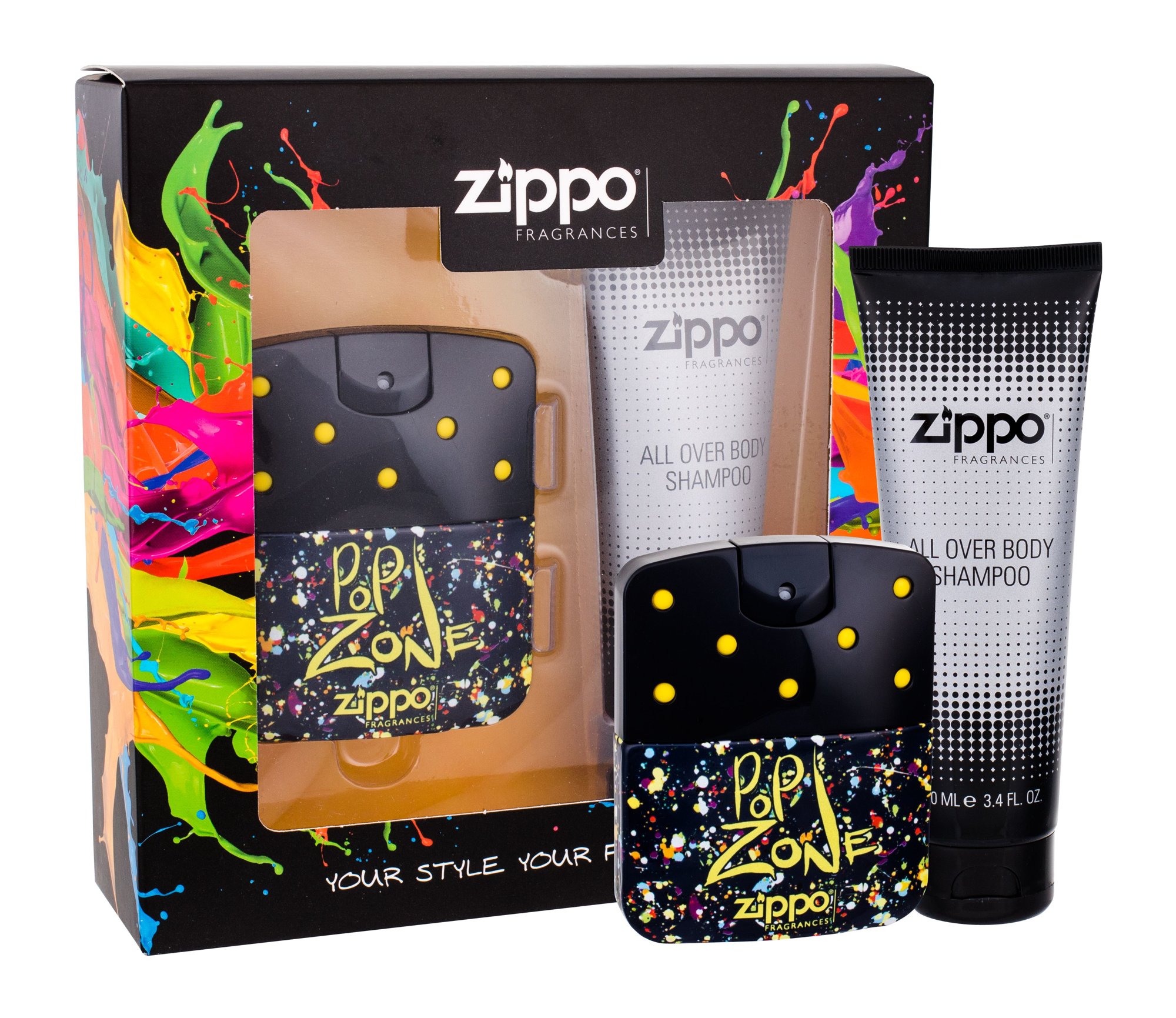 Zippo Fragrances Popzone 40ml Edt 40 ml + Shower Gel 100 ml Kvepalai Vyrams EDT Rinkinys (Pažeista pakuotė)