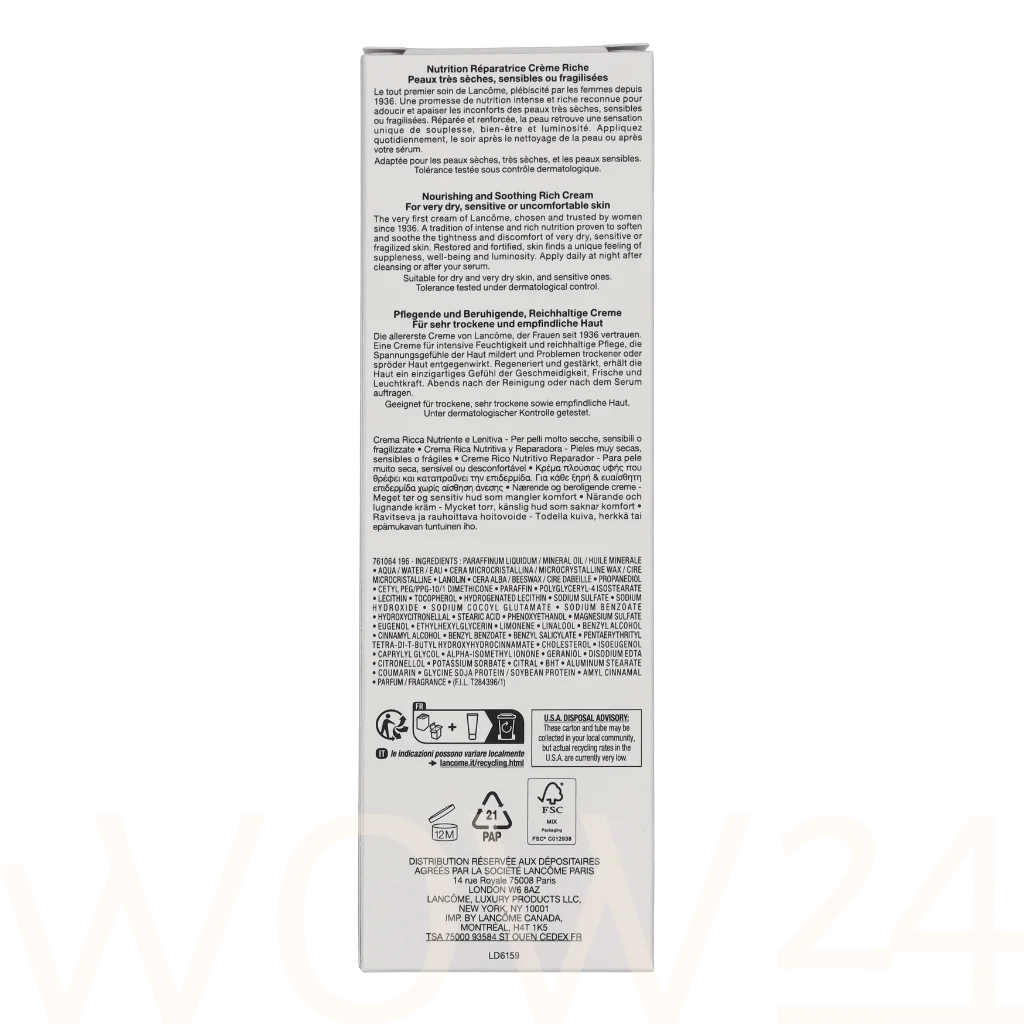 Lancome Lancome Nutrix Nourishing And Soothing Rich Cream 125 ml Moterims Dieninis kremas