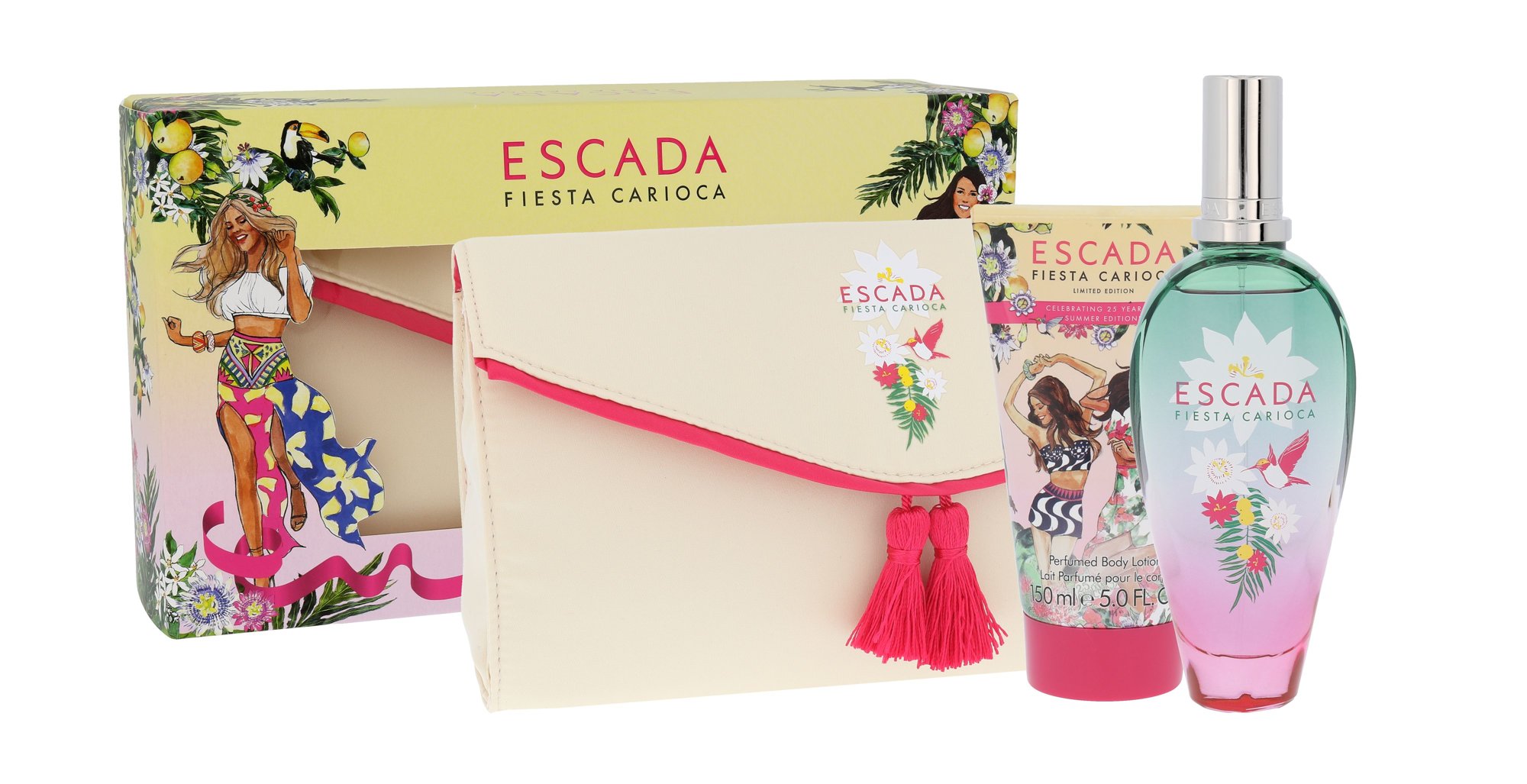 Escada Fiesta Carioca 100ml Edt 100 ml + Body lotion 150 ml + Cosmetic bag Kvepalai Moterims EDT Rinkinys (Pažeista pakuotė)